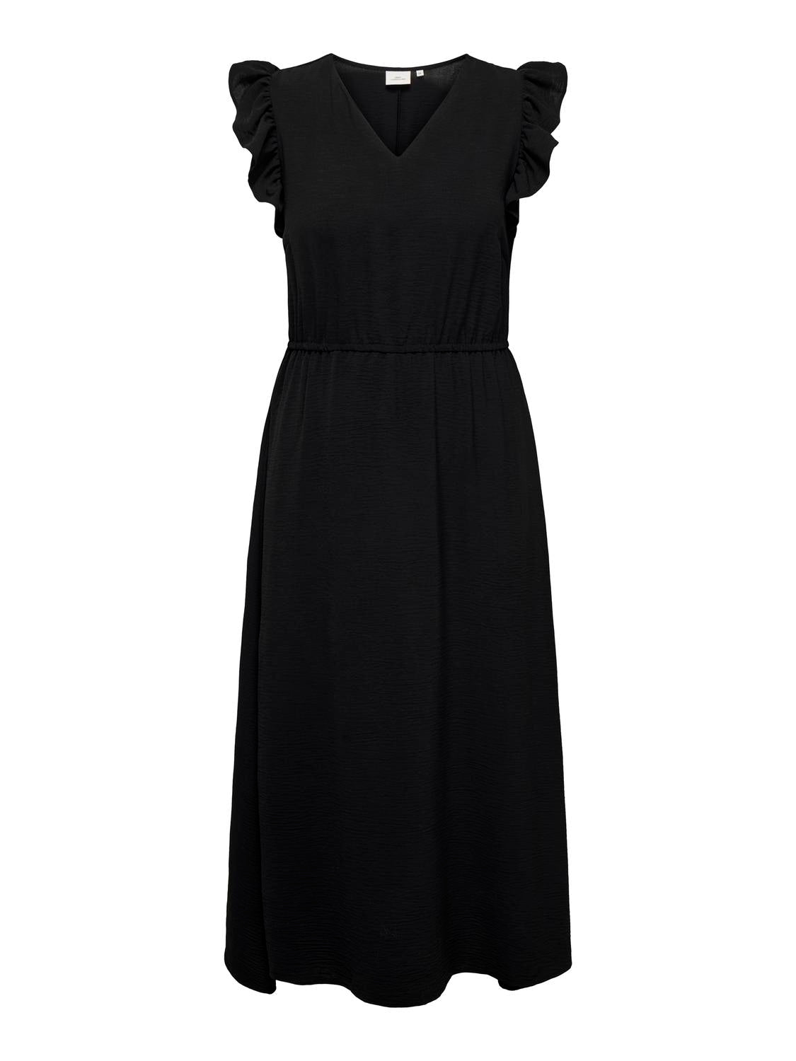 Carmakoma CARMETTA LIFE S/L LONG DRESS WVN Zwart - OAK Fashion Noordwolde