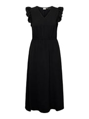 Carmakoma CARMETTA LIFE S/L LONG DRESS WVN Zwart - OAK Fashion Noordwolde