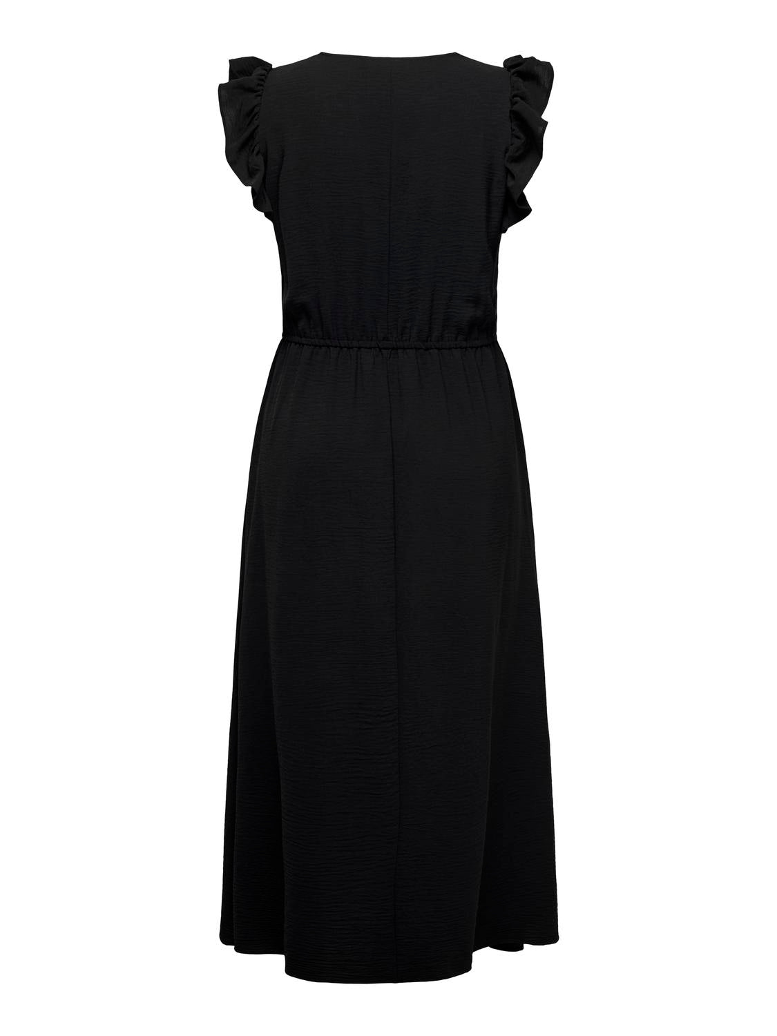 Carmakoma CARMETTA LIFE S/L LONG DRESS WVN Zwart - OAK Fashion Noordwolde