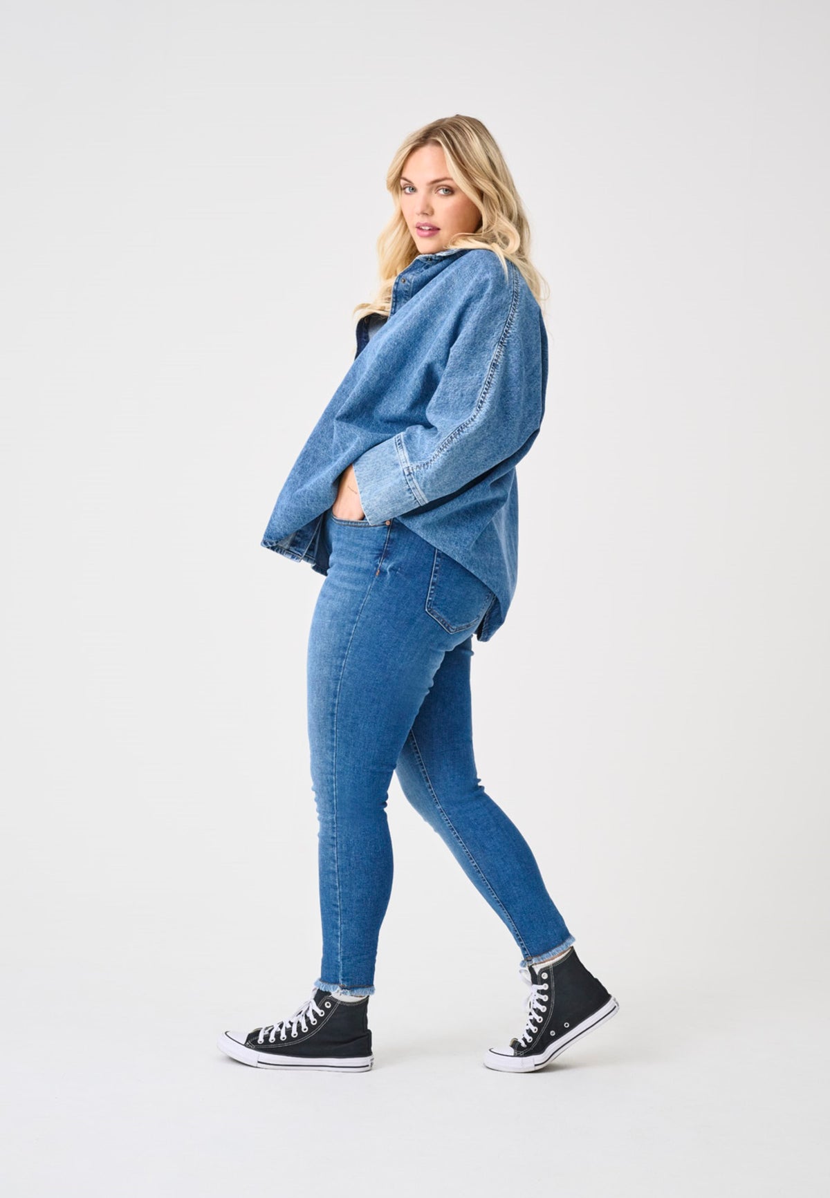 Carmakoma CARWILLY REG SK ANK RW DNM TAI263 NOOS Blauw - OAK Fashion Noordwolde