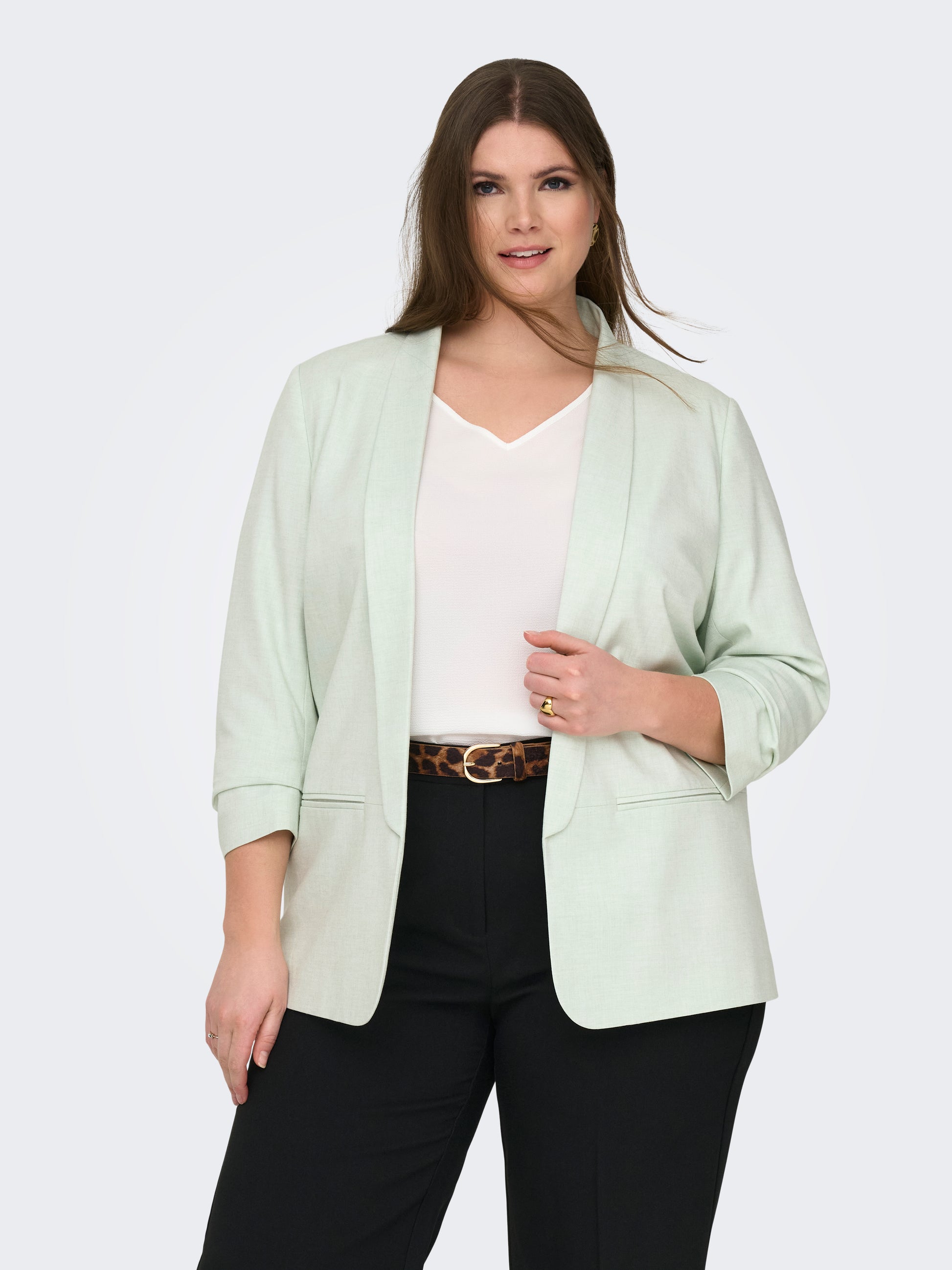 Carmakoma CARELLY 3/4 LIFE BLAZER TLR NOOS Groen - OAK Fashion Noordwolde