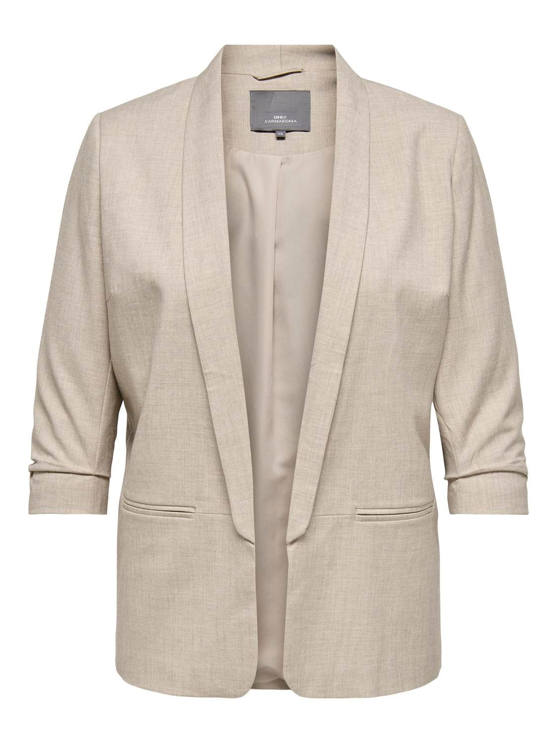 Carmakoma CARELLY 3/4 LIFE BLAZER TLR NOOS Grijs - OAK Fashion Noordwolde