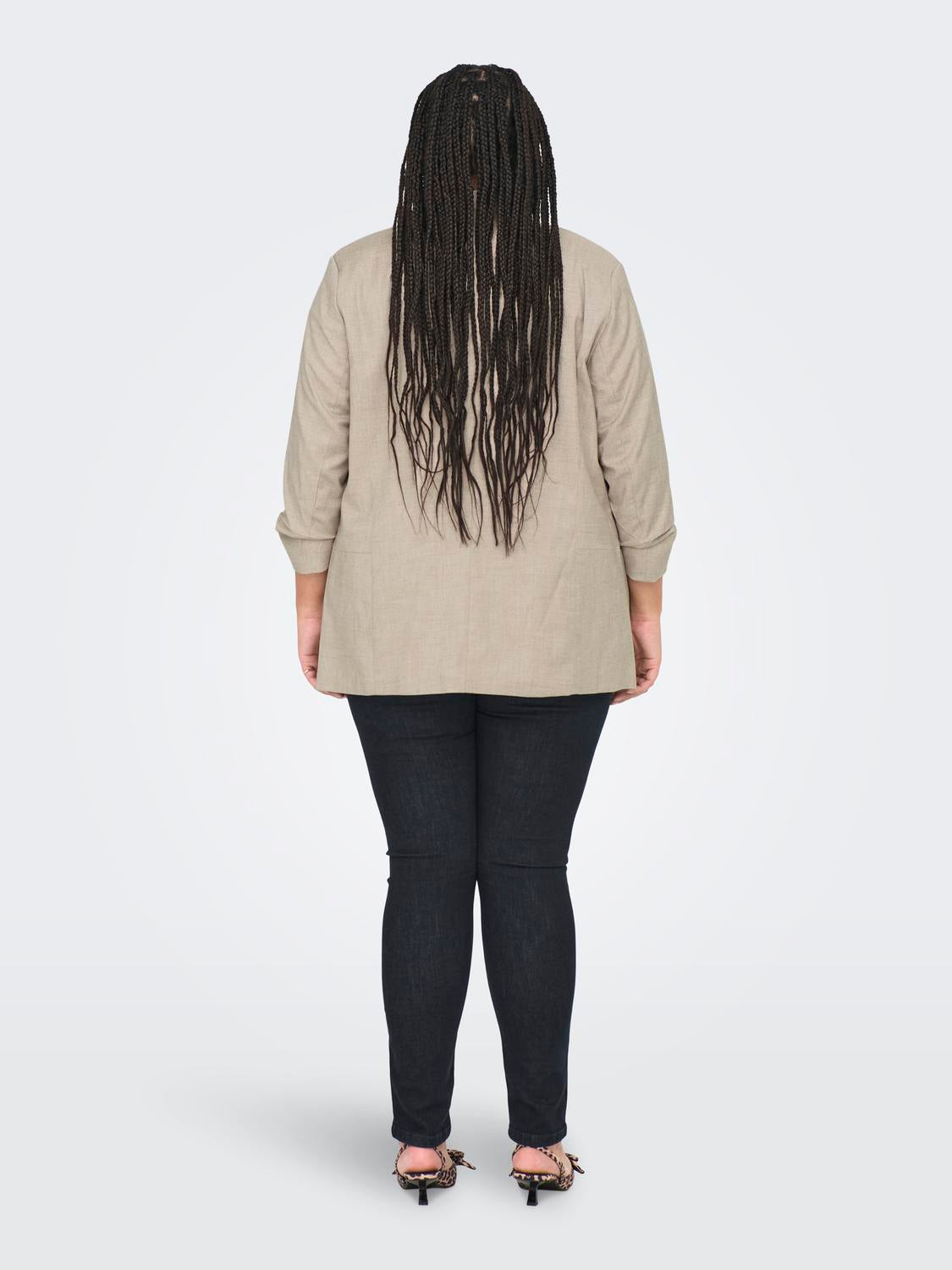 Carmakoma CARELLY 3/4 LIFE BLAZER TLR NOOS Grijs - OAK Fashion Noordwolde