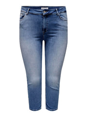 Carmakoma CARWILLY REG WAIST DNM CAPRI NOOS Blauw - OAK Fashion Noordwolde