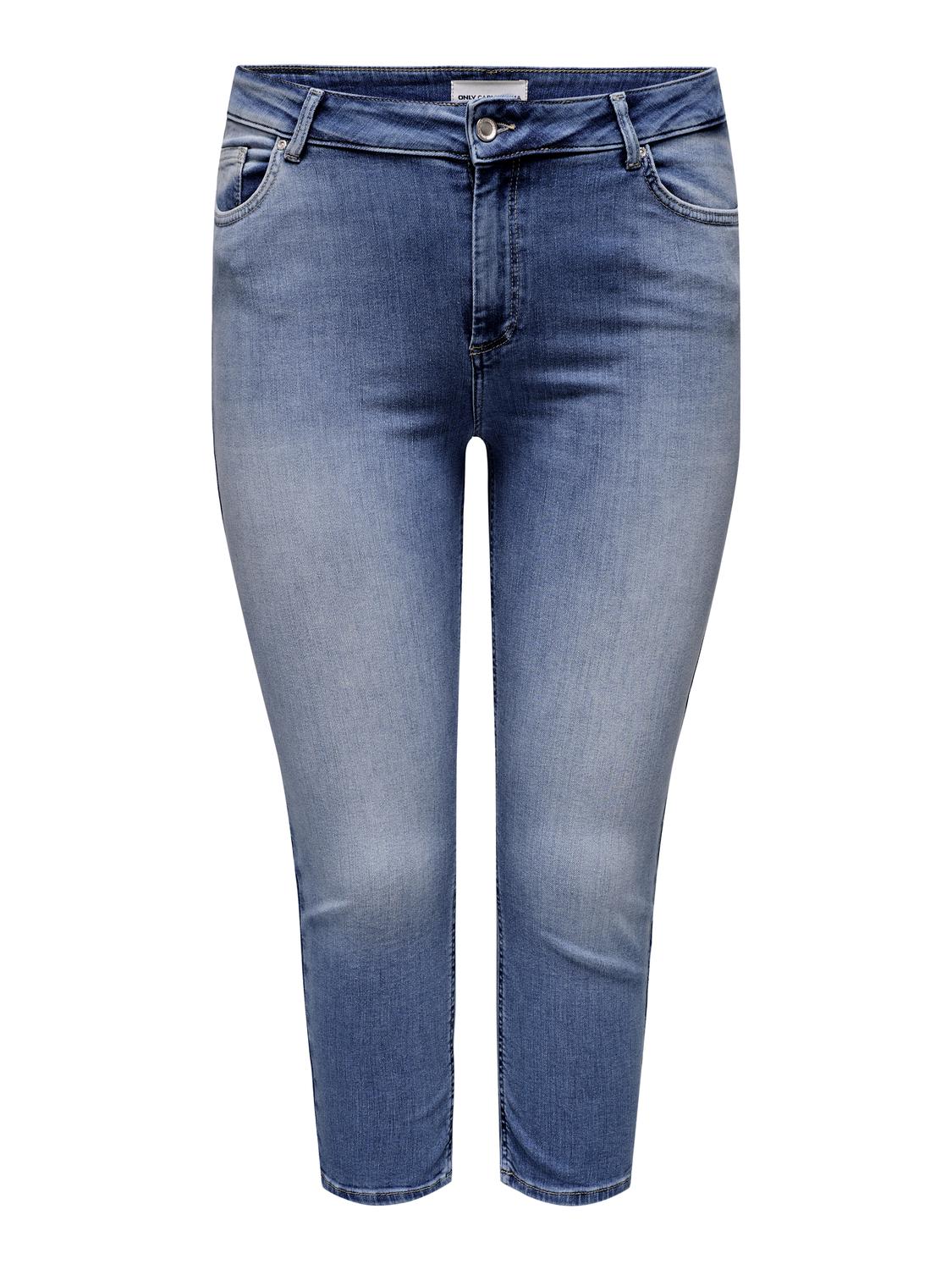 Carmakoma CARWILLY REG WAIST DNM CAPRI NOOS Blauw - OAK Fashion Noordwolde
