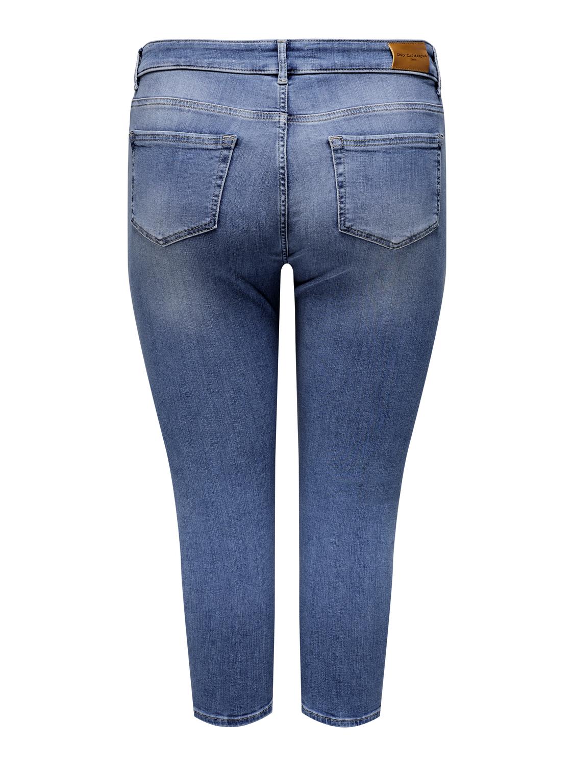 Carmakoma CARWILLY REG WAIST DNM CAPRI NOOS Blauw - OAK Fashion Noordwolde