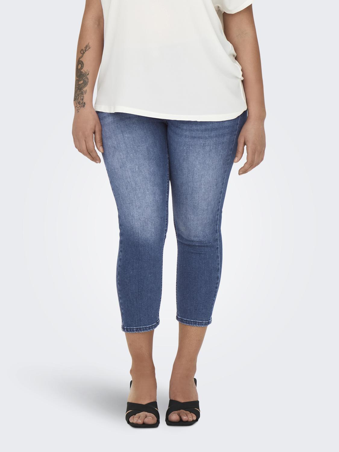 Carmakoma CARWILLY REG WAIST DNM CAPRI NOOS Blauw - OAK Fashion Noordwolde