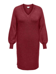Carmakoma CARKATIA LS V-NECK DRESS KNT NOOS Paars - OAK Fashion Noordwolde
