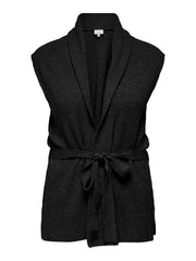 Carmakoma CARKATIA SL RIB WRAP VEST KNT Zwart - OAK Fashion Noordwolde