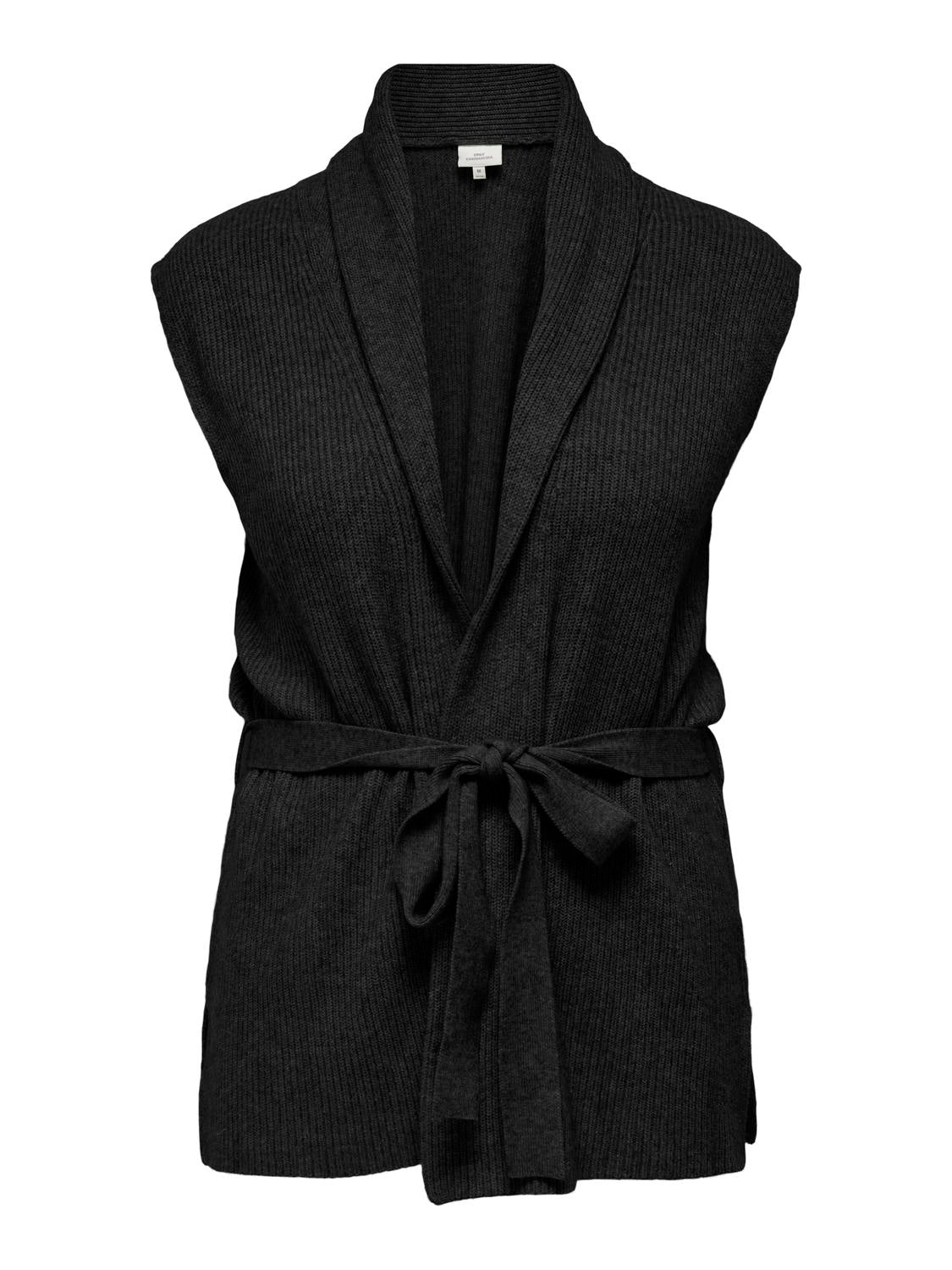 Carmakoma CARKATIA SL RIB WRAP VEST KNT Zwart - OAK Fashion Noordwolde