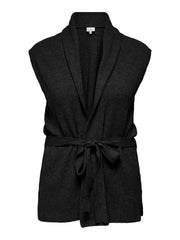 Carmakoma CARKATIA SL RIB WRAP VEST KNT Zwart - OAK Fashion Noordwolde