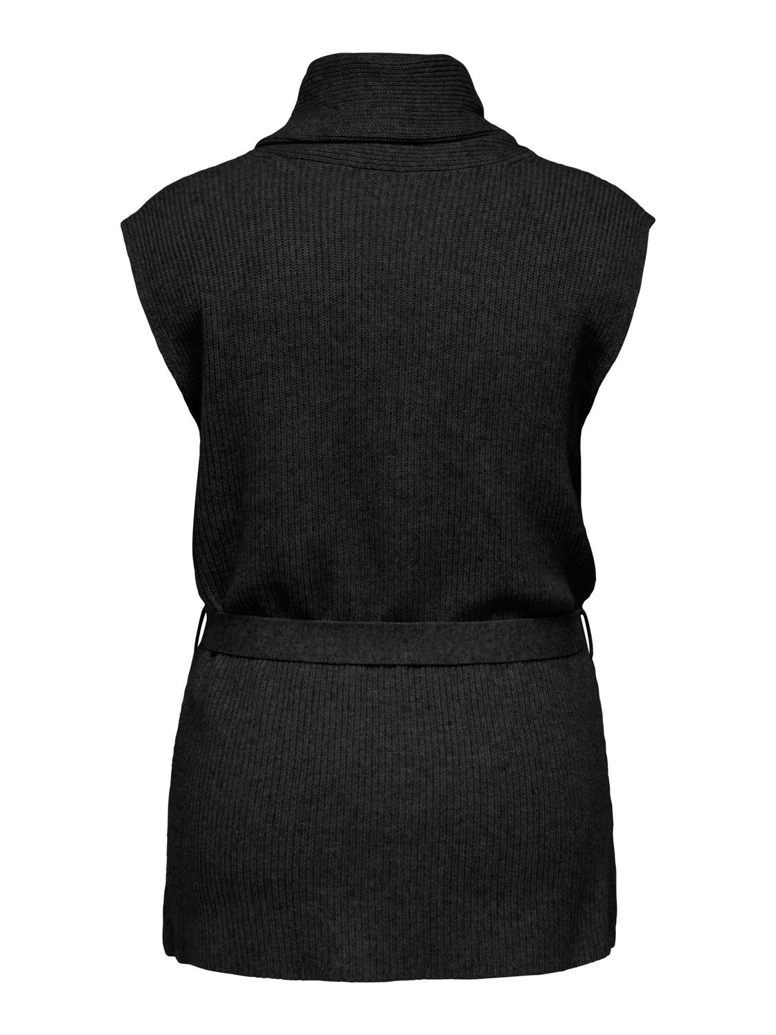 Carmakoma CARKATIA SL RIB WRAP VEST KNT Zwart - OAK Fashion Noordwolde