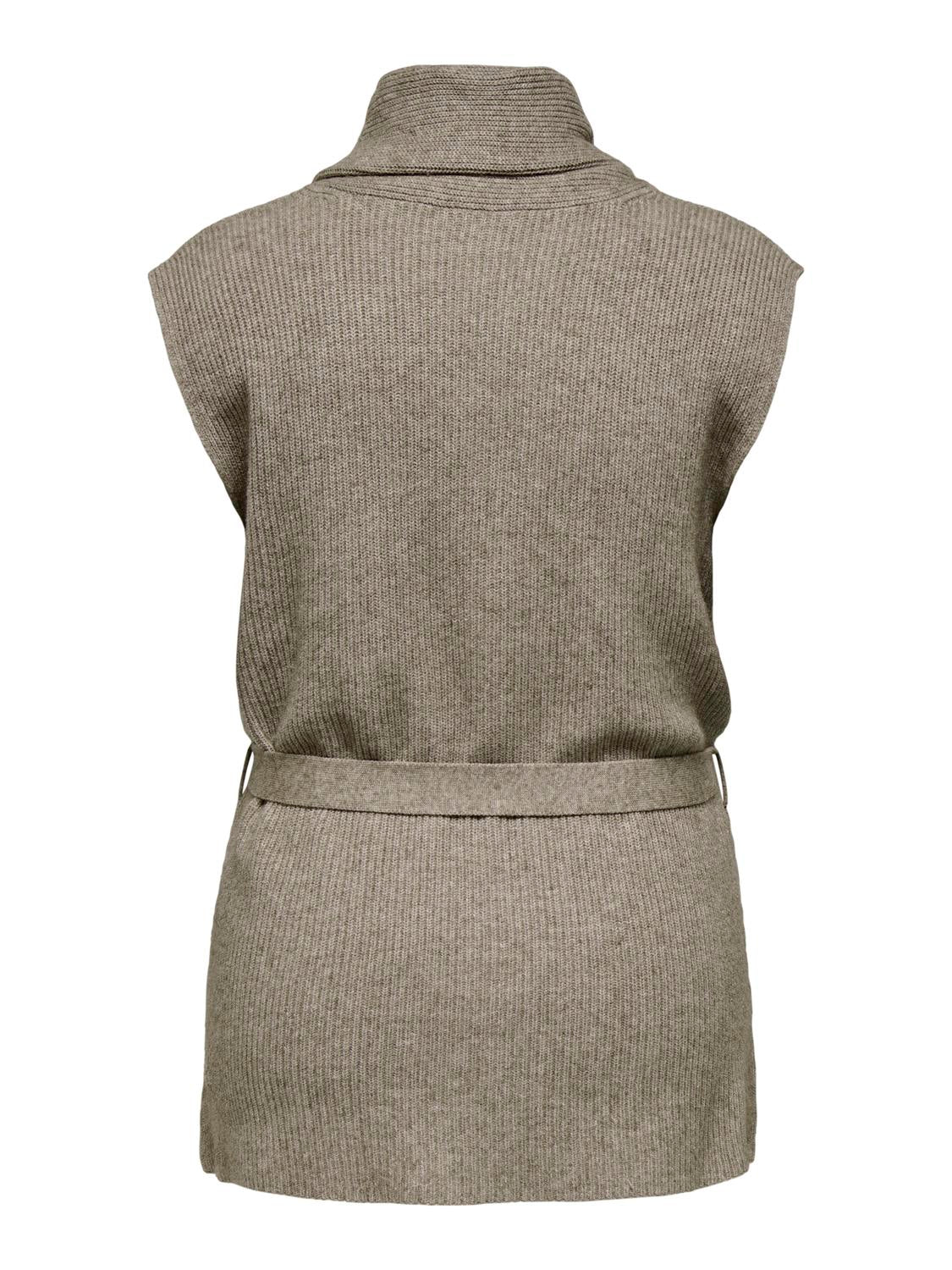 Carmakoma CARKATIA SL RIB WRAP VEST KNT Grijs - OAK Fashion Noordwolde