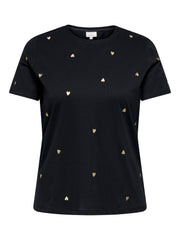 Carmakoma CARKITA LIFE SS JEANS TEE JRS Zwart - OAK Fashion Noordwolde