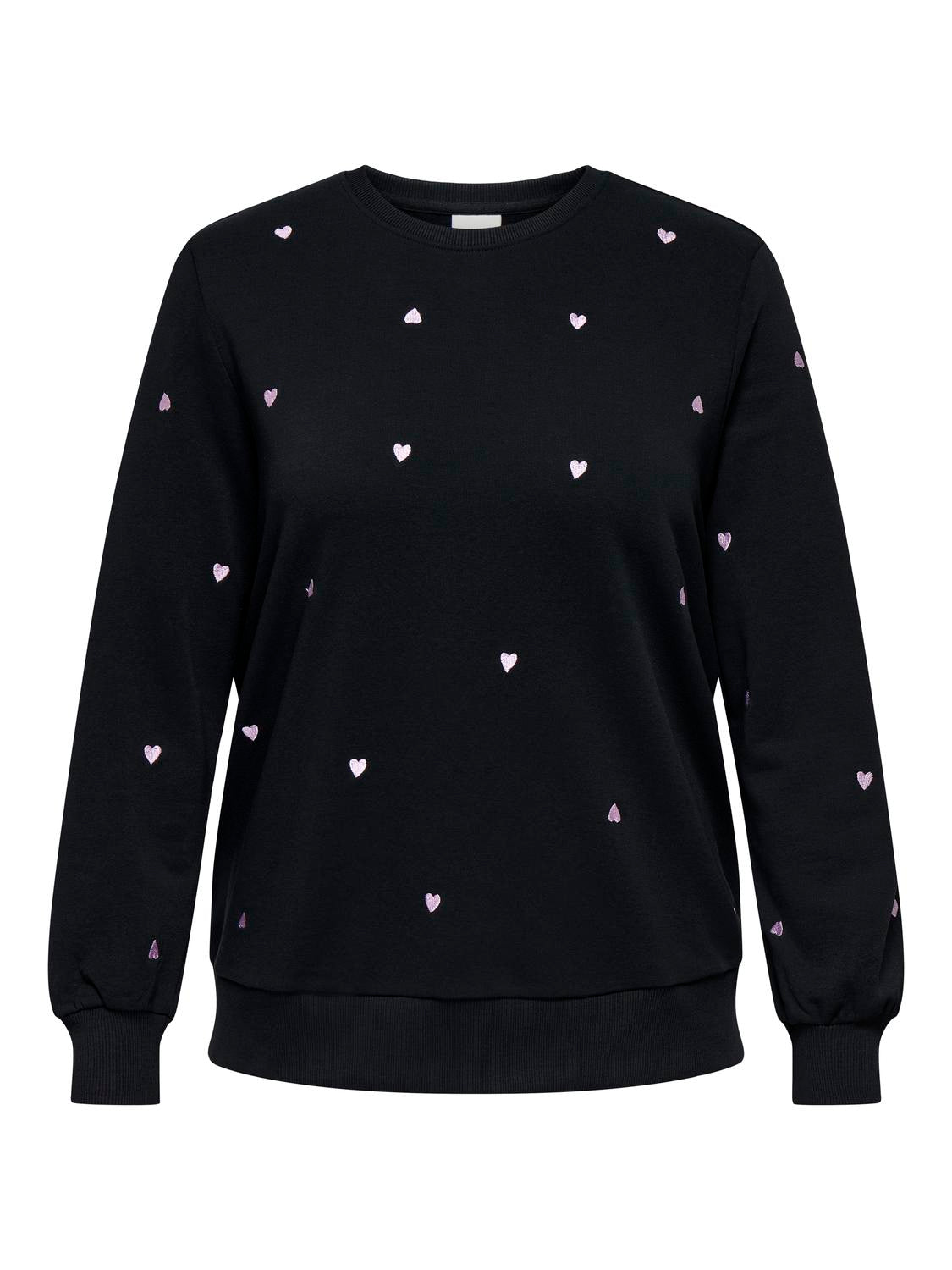 Carmakoma CARMIA LS O-NECK SWEAT W. EMB. JRS Zwart - OAK Fashion Noordwolde