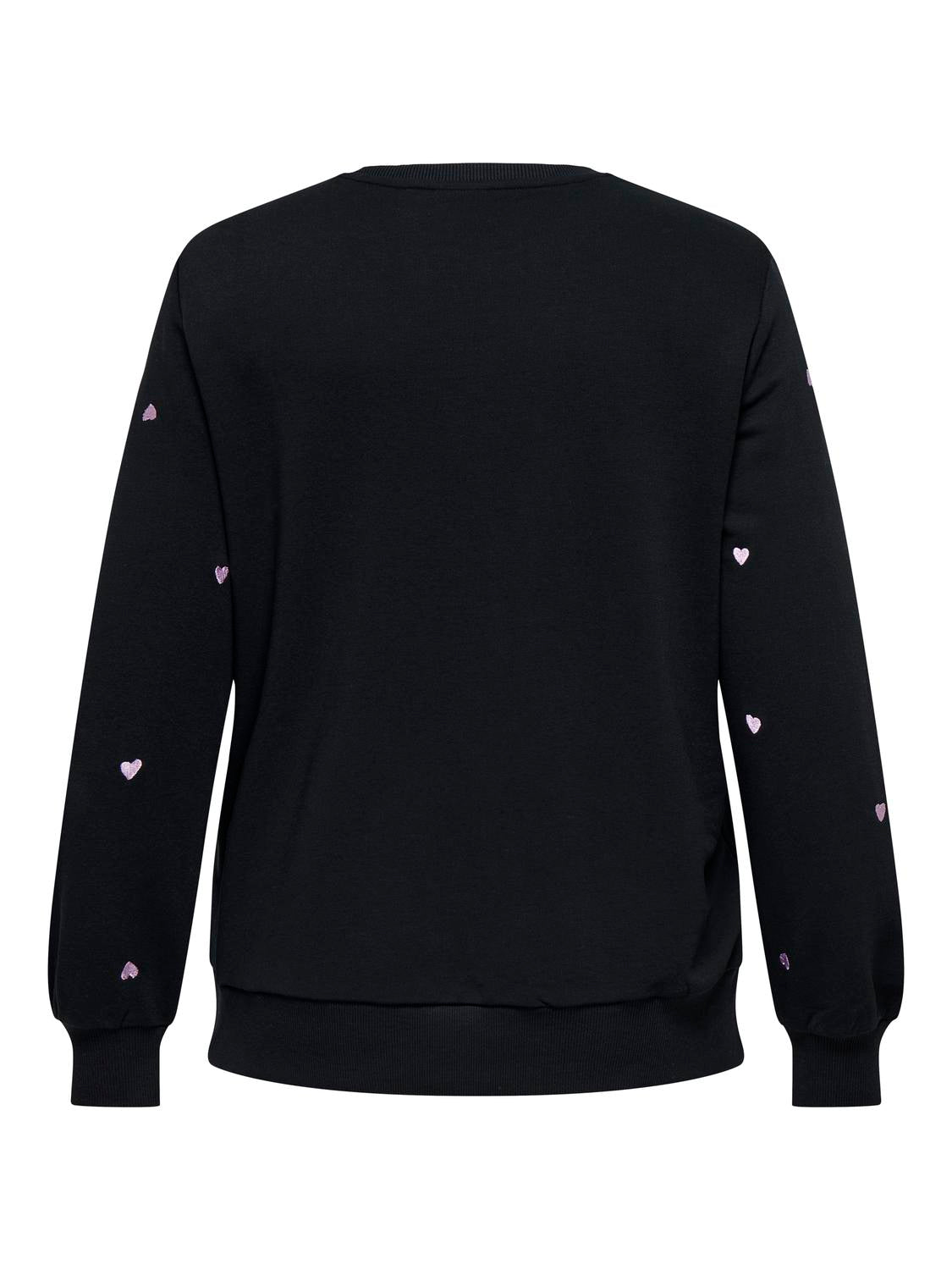 Carmakoma CARMIA LS O-NECK SWEAT W. EMB. JRS Zwart - OAK Fashion Noordwolde