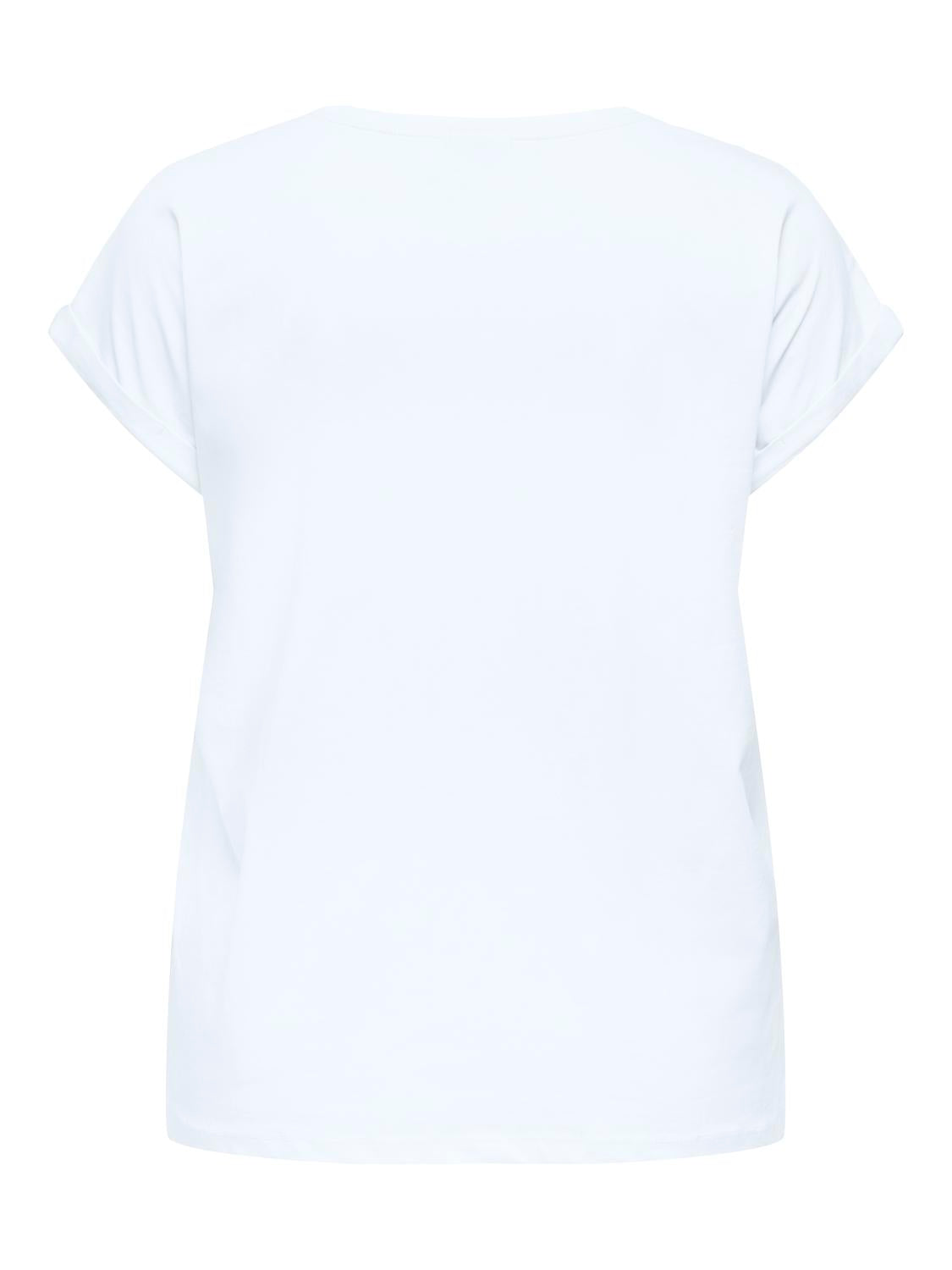 Carmakoma CARMILDA S/S O-NECK AO EMB TOP JRS Wit - OAK Fashion Noordwolde