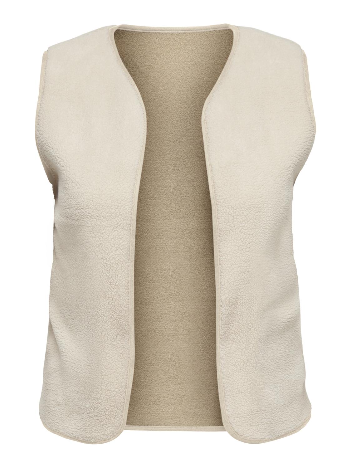 Carmakoma CARBELISA TEDDY WAISTCOAT JRS Grijs - OAK Fashion Noordwolde