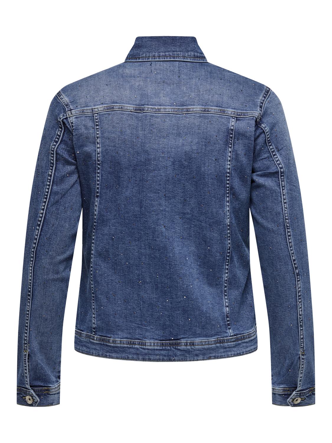 Carmakoma CARWILLY RHINESTONE JACKET DNM Blauw - OAK Fashion Noordwolde