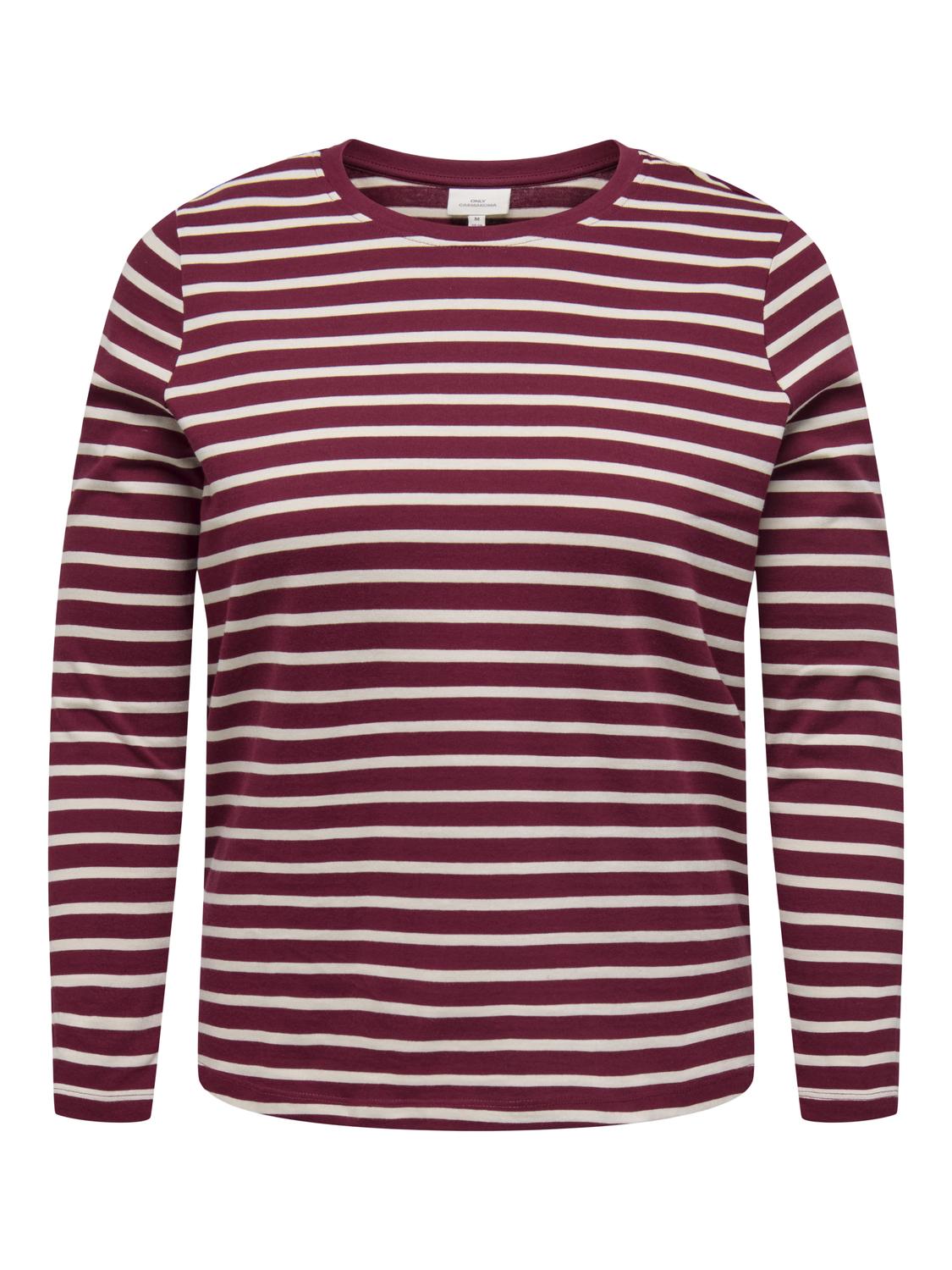 Carmakoma CARNEW SOPH LIFE LS STRIPE TOP JRS Paars - OAK Fashion Noordwolde