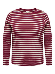 Carmakoma CARNEW SOPH LIFE LS STRIPE TOP JRS Paars - OAK Fashion Noordwolde