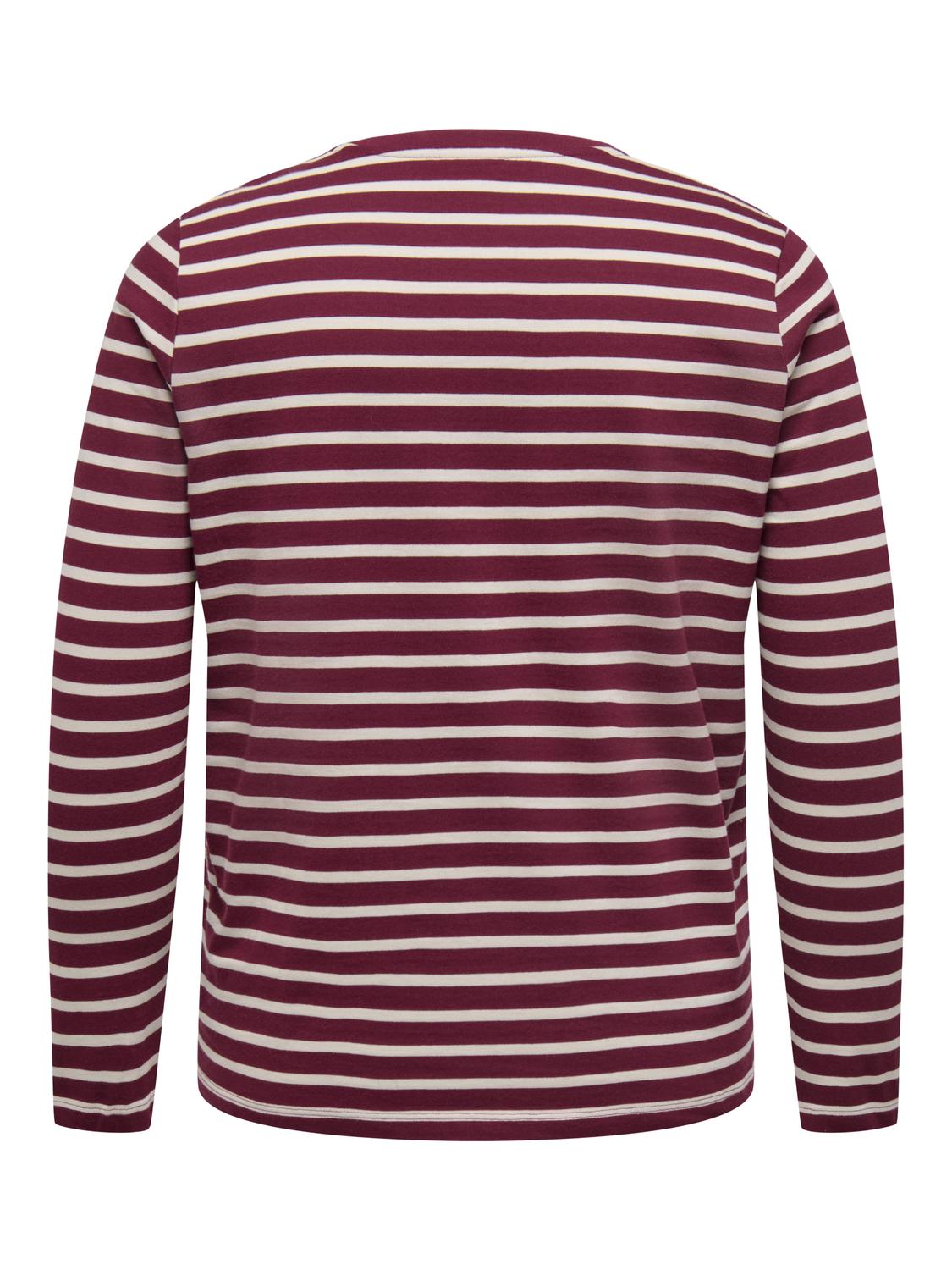 Carmakoma CARNEW SOPH LIFE LS STRIPE TOP JRS Paars - OAK Fashion Noordwolde