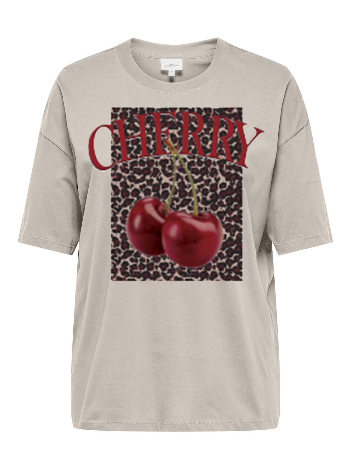 Carmakoma CARKOURTNEY LIFE SS O-NECK REG TEE JRS Grijs - OAK Fashion Noordwolde