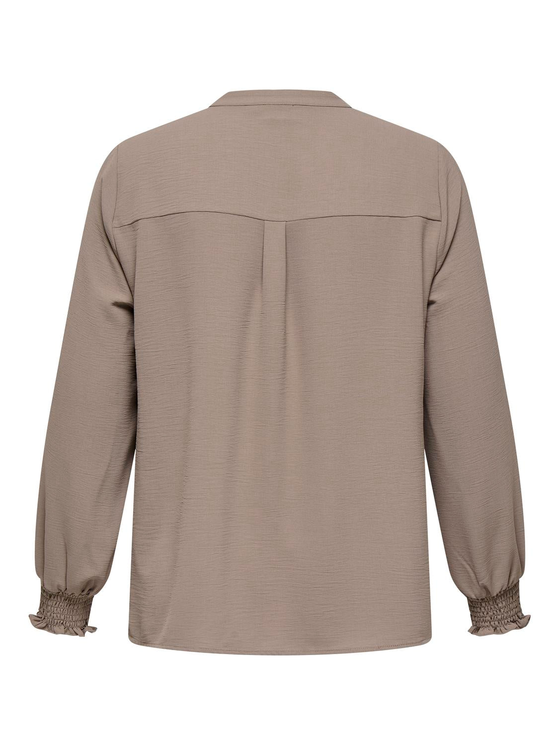 Carmakoma CARMETTA LIFE V-NECK TOP WVN NOOS Bruin - OAK Fashion Noordwolde