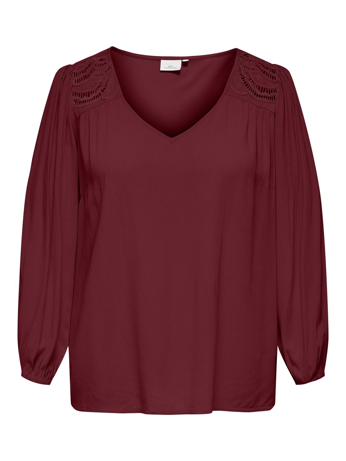 Carmakoma CARSELASI LIFE LS V-NECK TOP WVN Paars - OAK Fashion Noordwolde