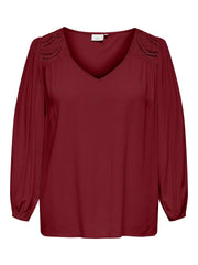 Carmakoma CARSELASI LIFE LS V-NECK TOP WVN Paars - OAK Fashion Noordwolde