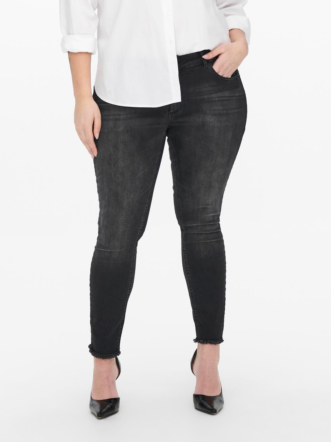 Carmakoma CARWILLY REG ANK SKINNY JEANS BLACK NOOS Zwart - OAK Fashion Noordwolde