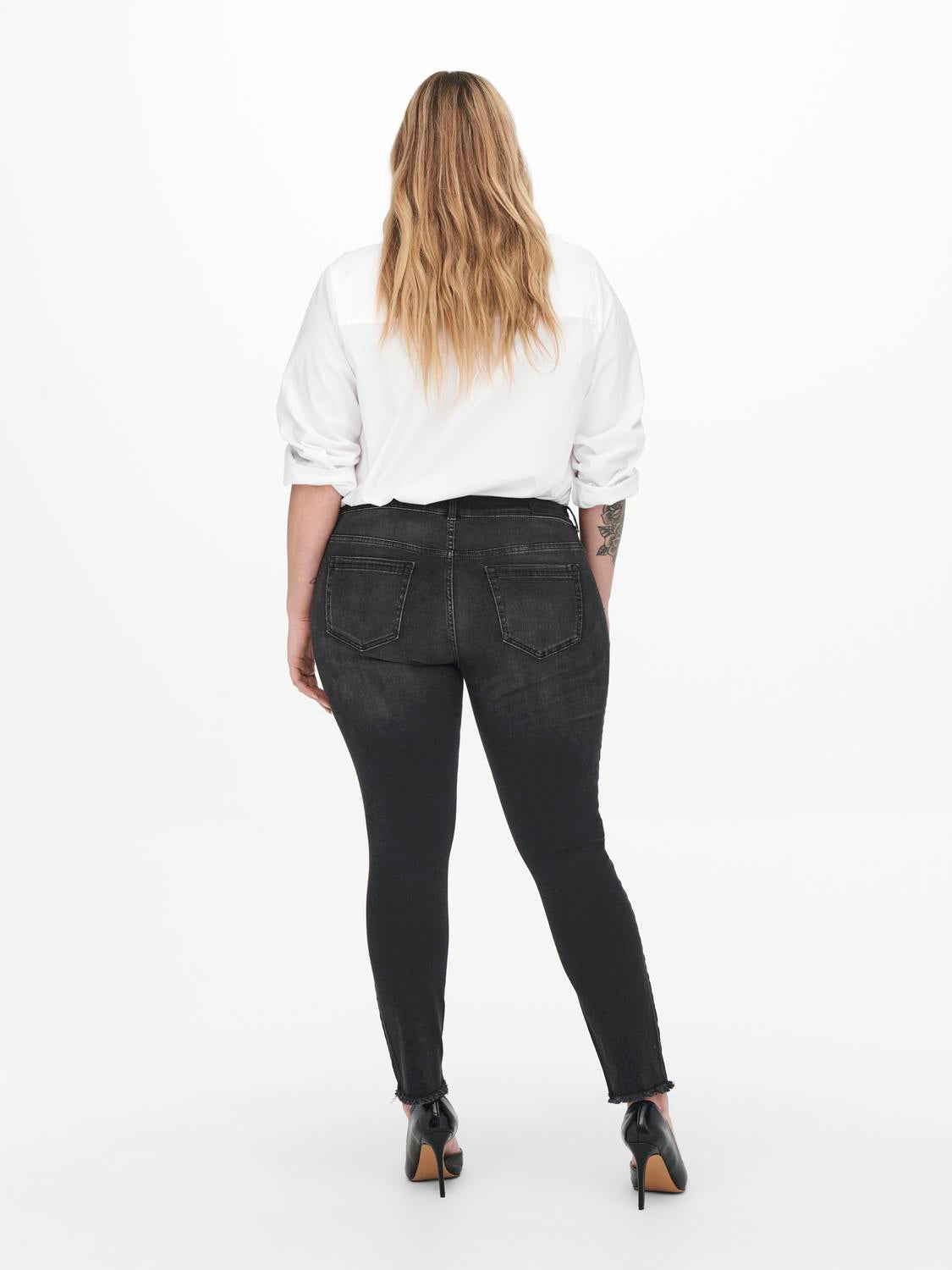 Carmakoma CARWILLY REG ANK SKINNY JEANS BLACK NOOS Zwart - OAK Fashion Noordwolde