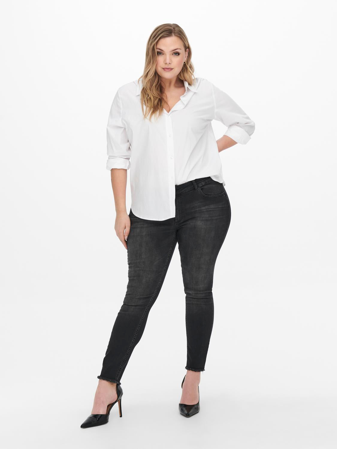 Carmakoma CARWILLY REG ANK SKINNY JEANS BLACK NOOS Zwart - OAK Fashion Noordwolde