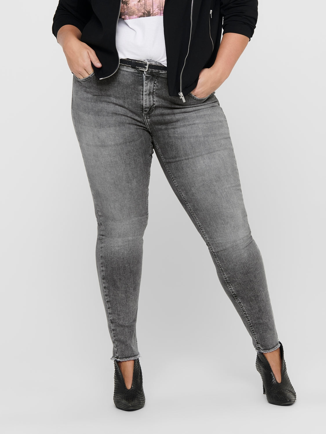 Carmakoma CARWILLY REG SK ANK RW REA0918 NOOS Grijs - OAK Fashion Noordwolde
