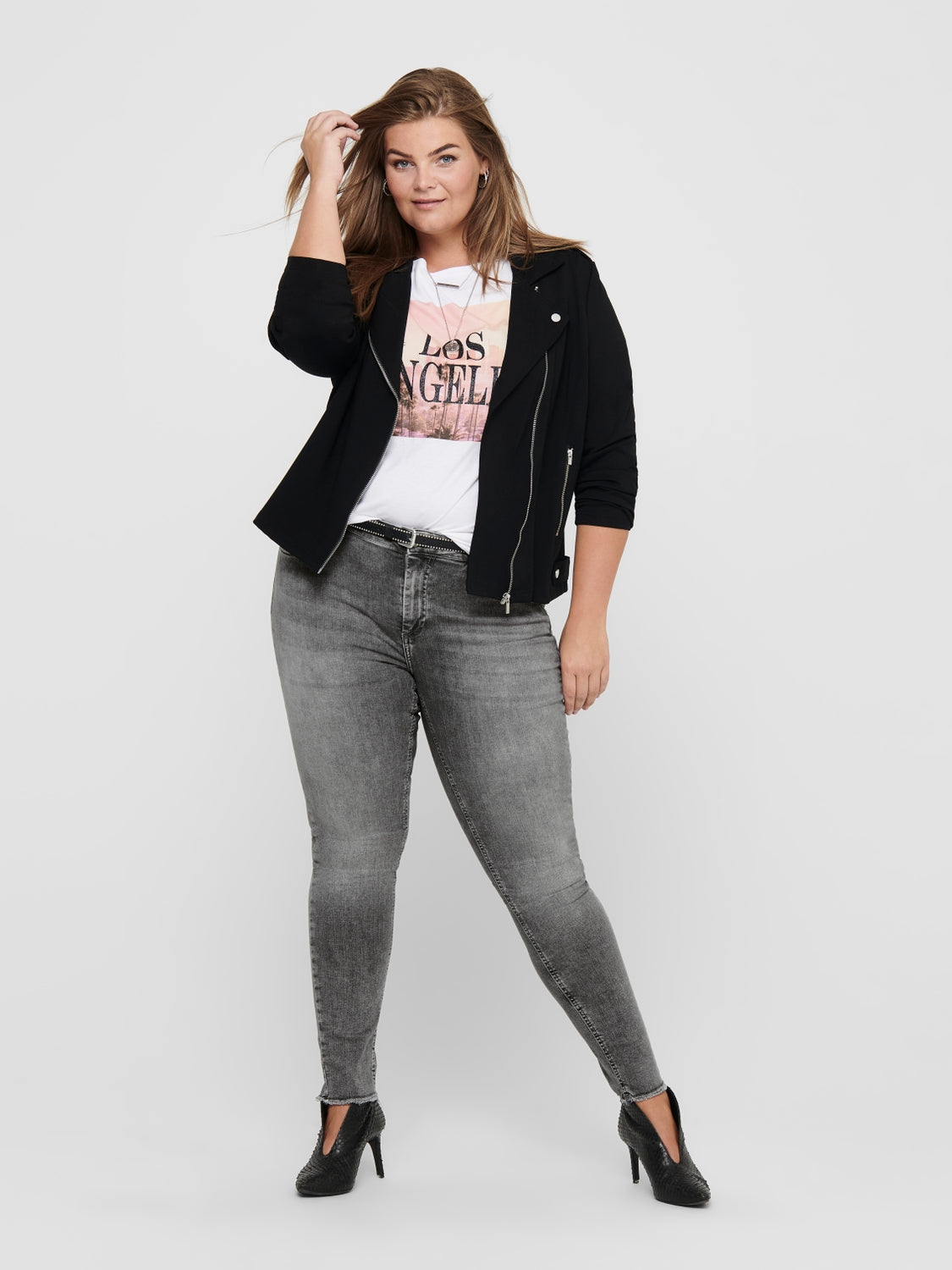 Carmakoma CARWILLY REG SK ANK RW REA0918 NOOS Grijs - OAK Fashion Noordwolde