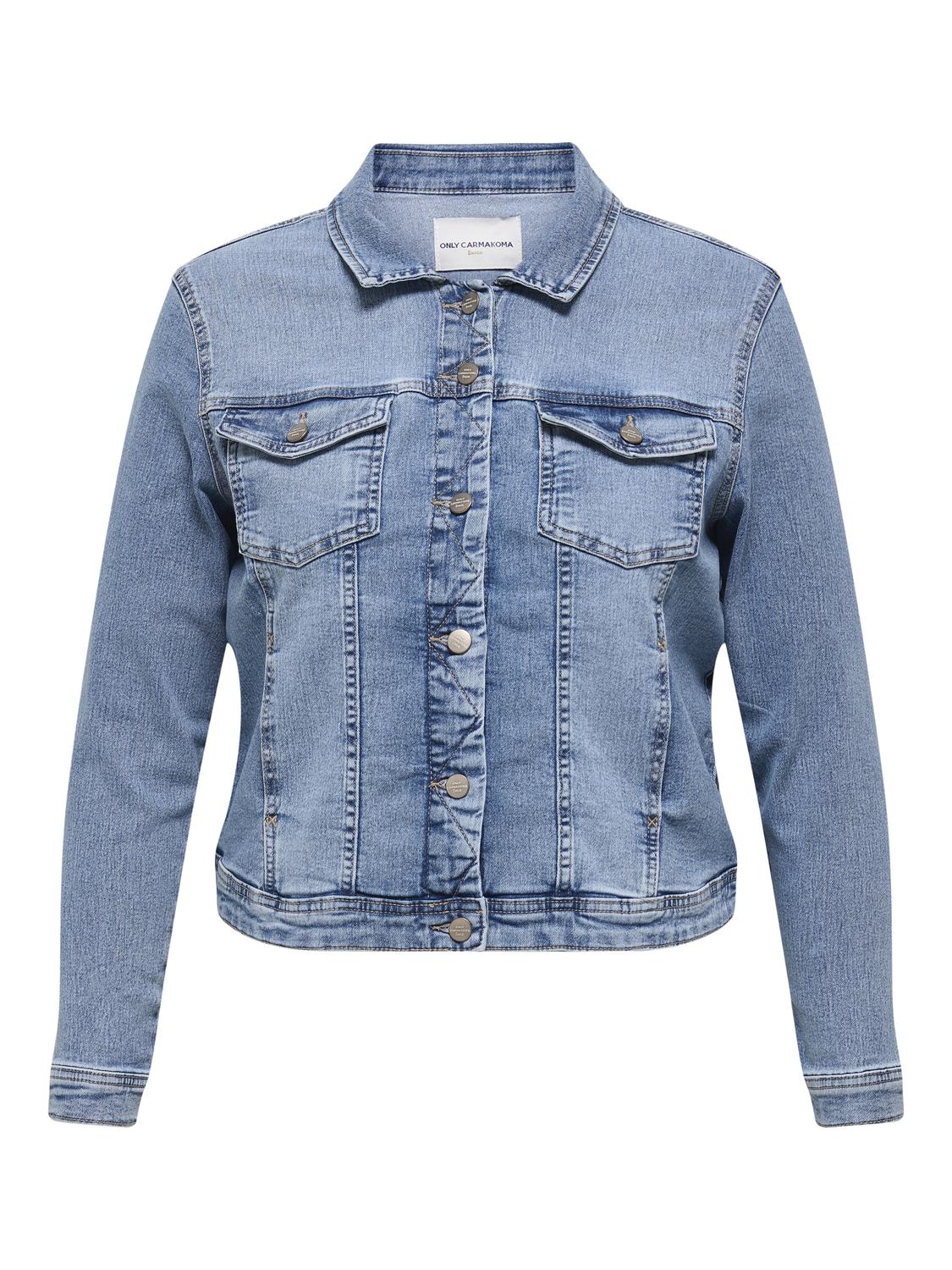 Carmakoma CARWESPA LS JACKET LIGHT BLUE DNM NOOS Blauw - OAK Fashion Noordwolde