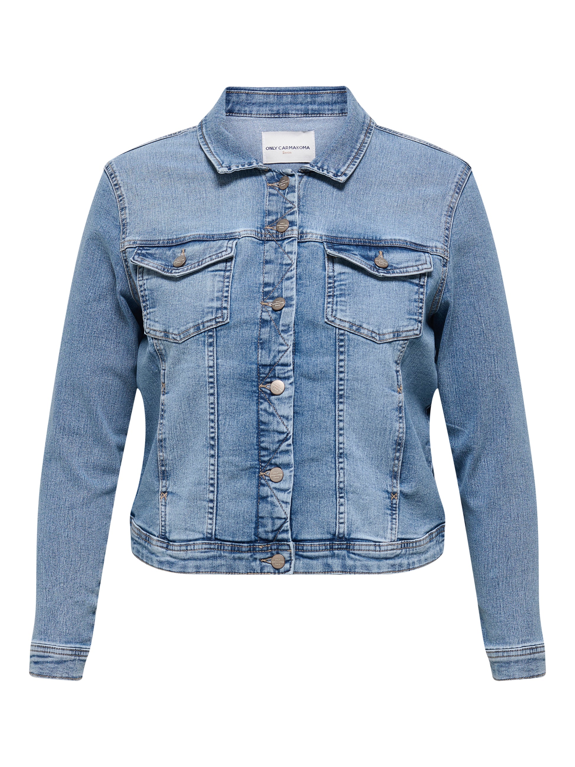Carmakoma CARWESPA LS JACKET LIGHT BLUE DNM NOOS Blauw - OAK Fashion Noordwolde