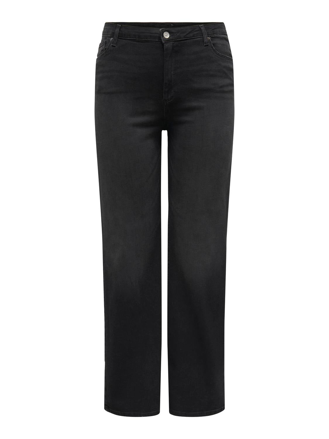 Carmakoma CARWILLY HW WIDE JEANS CRO1099 NOOS Zwart - OAK Fashion Noordwolde