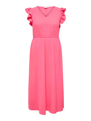Carmakoma CARMETTA LIFE S/L LONG DRESS WVN Roze - OAK Fashion Noordwolde