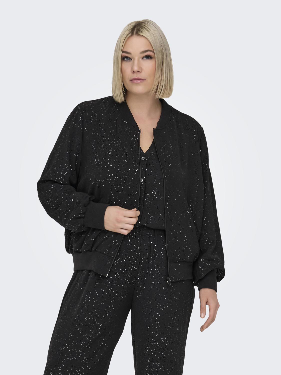 Carmakoma CARJOSEE METTA LIFE LS BOMBER WVN Zwart - OAK Fashion Noordwolde