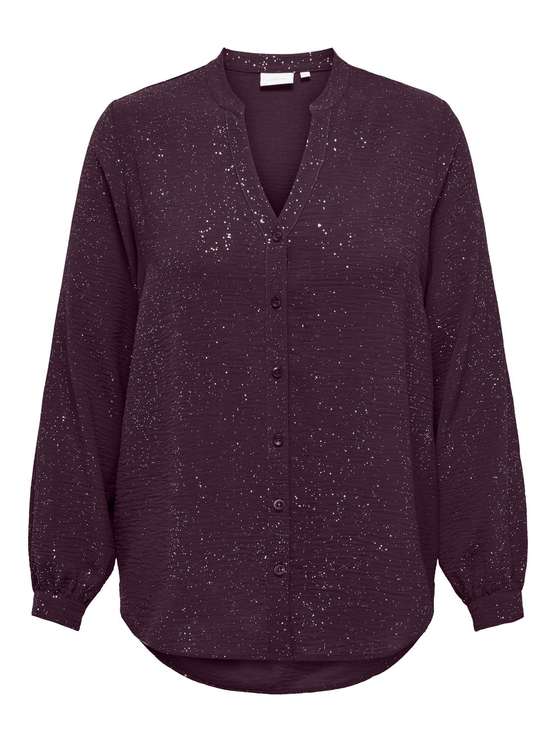 Carmakoma CARJOSEE METTA LIFE L/S V-NECK SHIRT WVN Paars - OAK Fashion Noordwolde