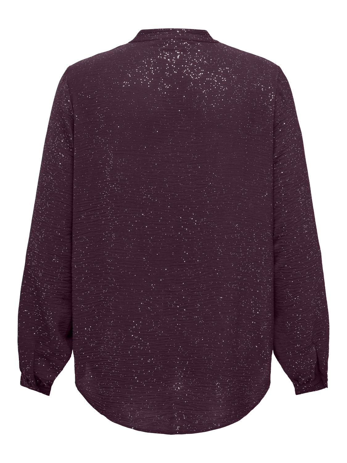 Carmakoma CARJOSEE METTA LIFE L/S V-NECK SHIRT WVN Paars - OAK Fashion Noordwolde