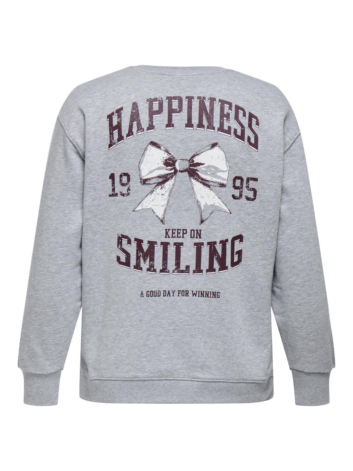 Carmakoma CARIGGY L/S O-NECK SWEAT JRS Grijs - OAK Fashion Noordwolde