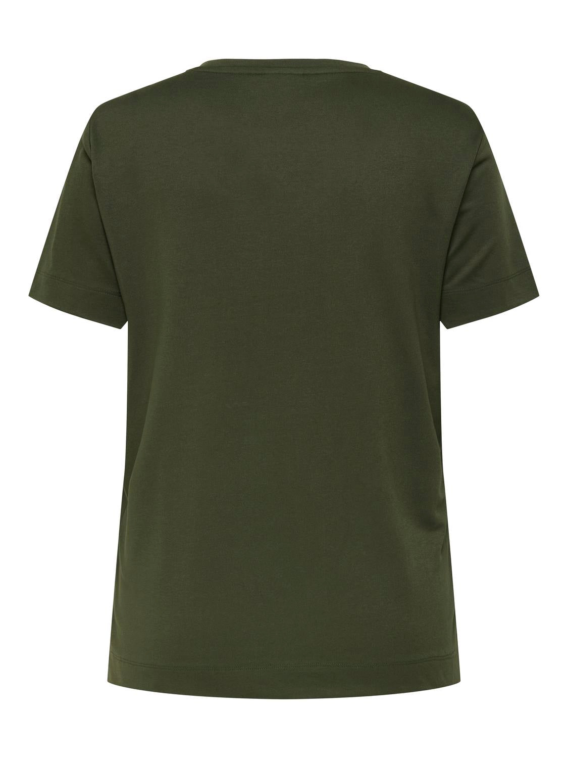 Carmakoma CARNICKY LIFE S/S V-NECK REG TEE JRS Groen - OAK Fashion Noordwolde