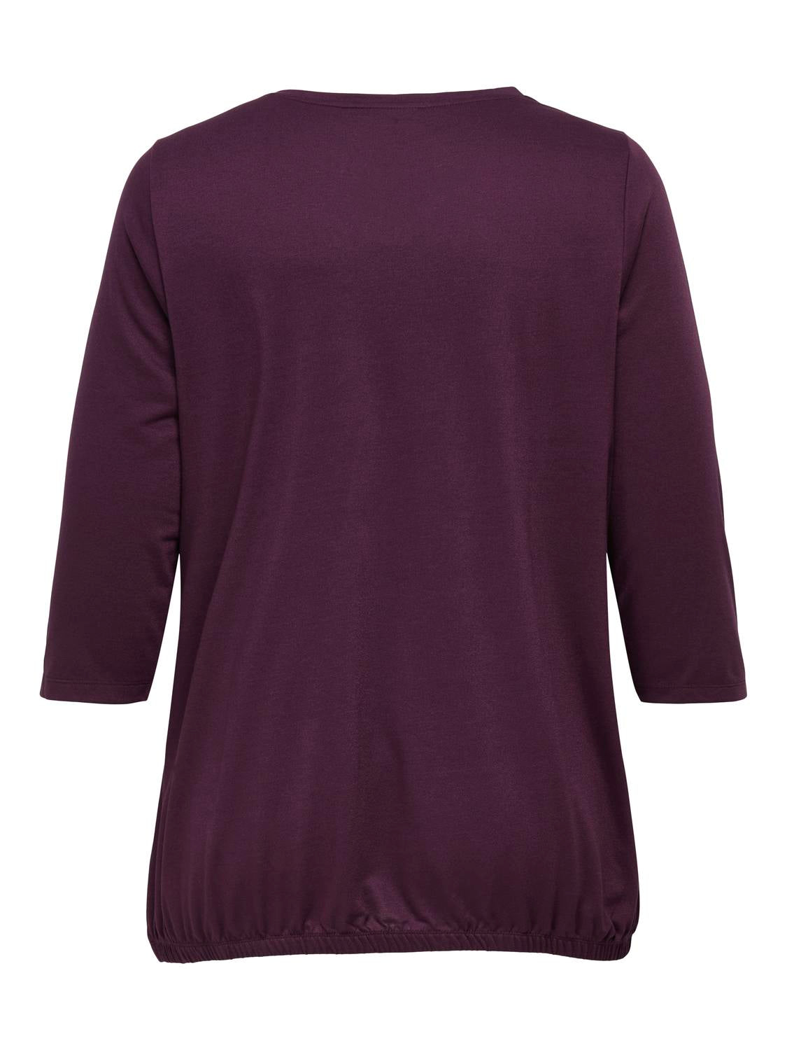 Carmakoma CARCARLINNE V-NECK 3/4 TOP JRS BF Paars - OAK Fashion Noordwolde