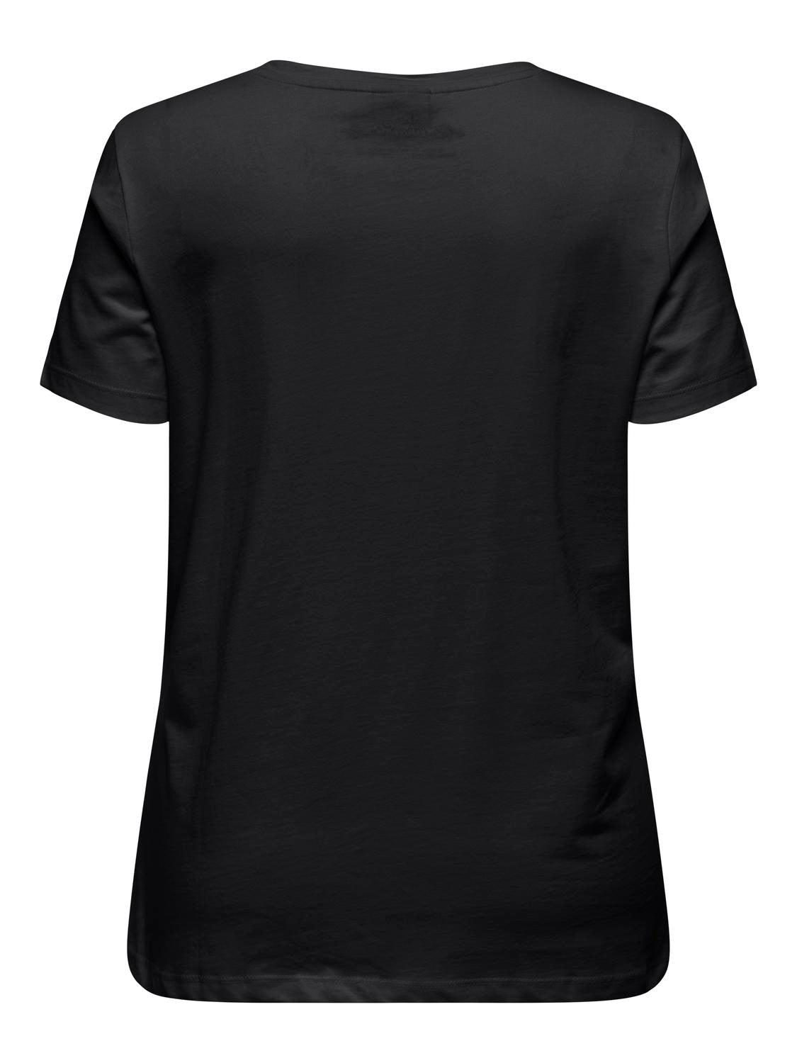Carmakoma CARROLL LIFE SS O-NECK REG TEE LC JRS Zwart - OAK Fashion Noordwolde