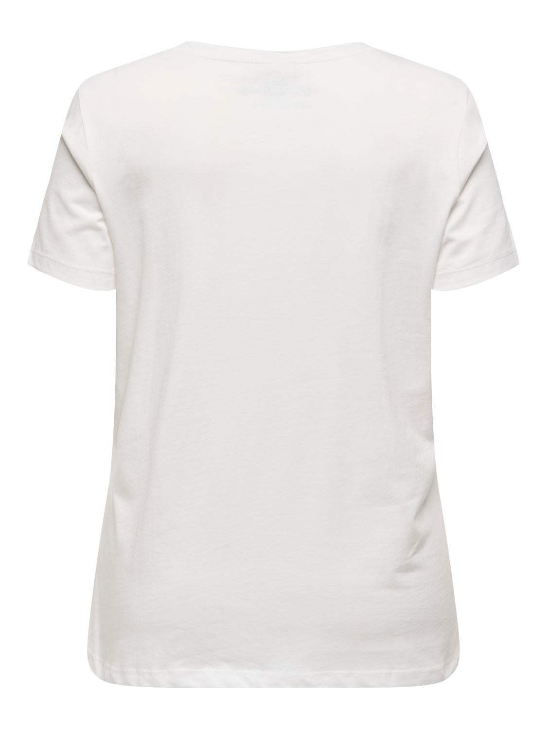 Carmakoma CARROLL LIFE SS O-NECK REG TEE LC JRS Wit - OAK Fashion Noordwolde