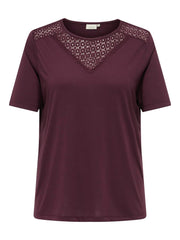 Carmakoma CARJULIA S/S O-NECK TEE JRS BF Paars - OAK Fashion Noordwolde