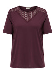 Carmakoma CARJULIA S/S O-NECK TEE JRS BF Paars - OAK Fashion Noordwolde