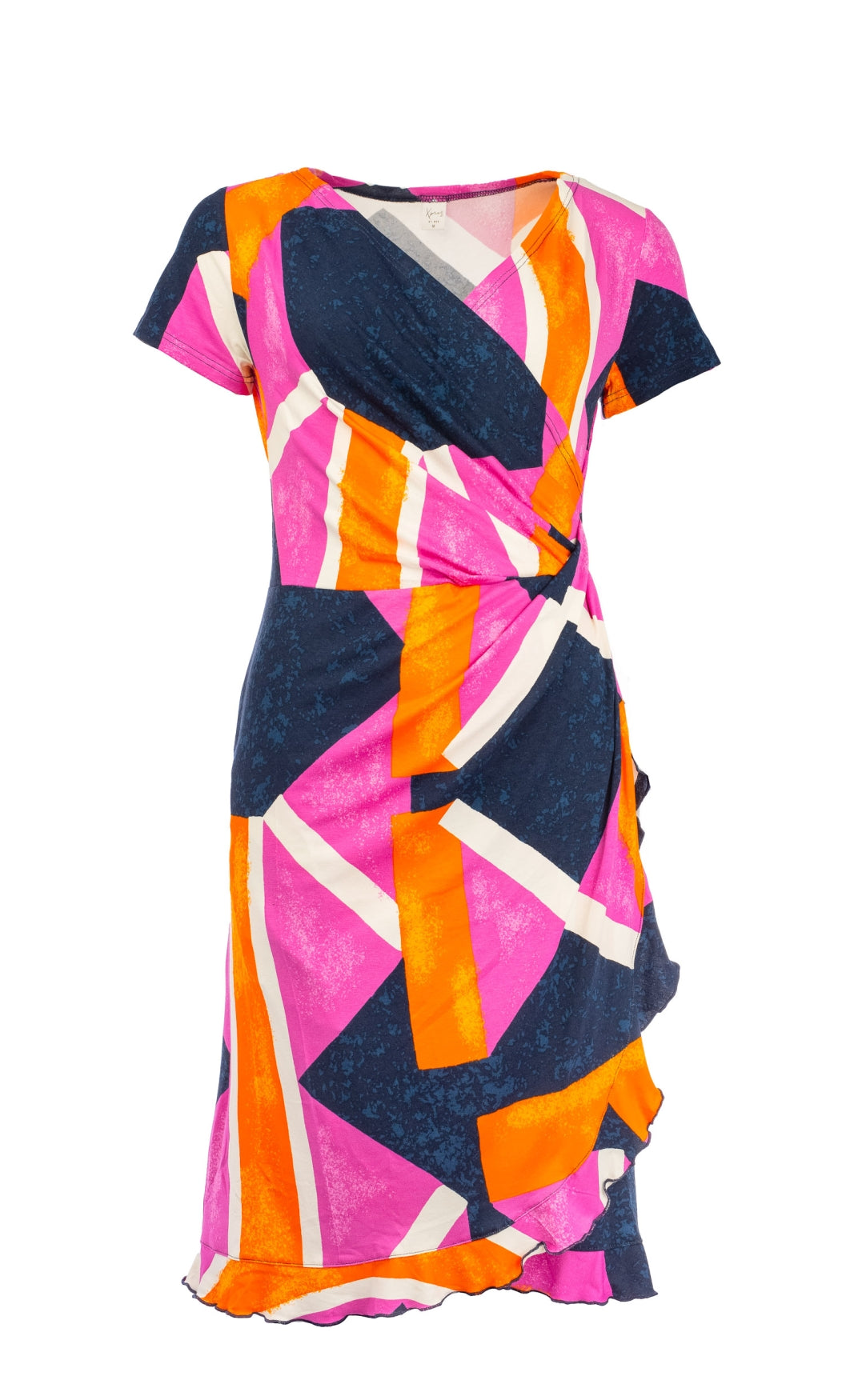 NED Jente 98 SS Marine Abstract Tricot Blauw - OAK Fashion Noordwolde